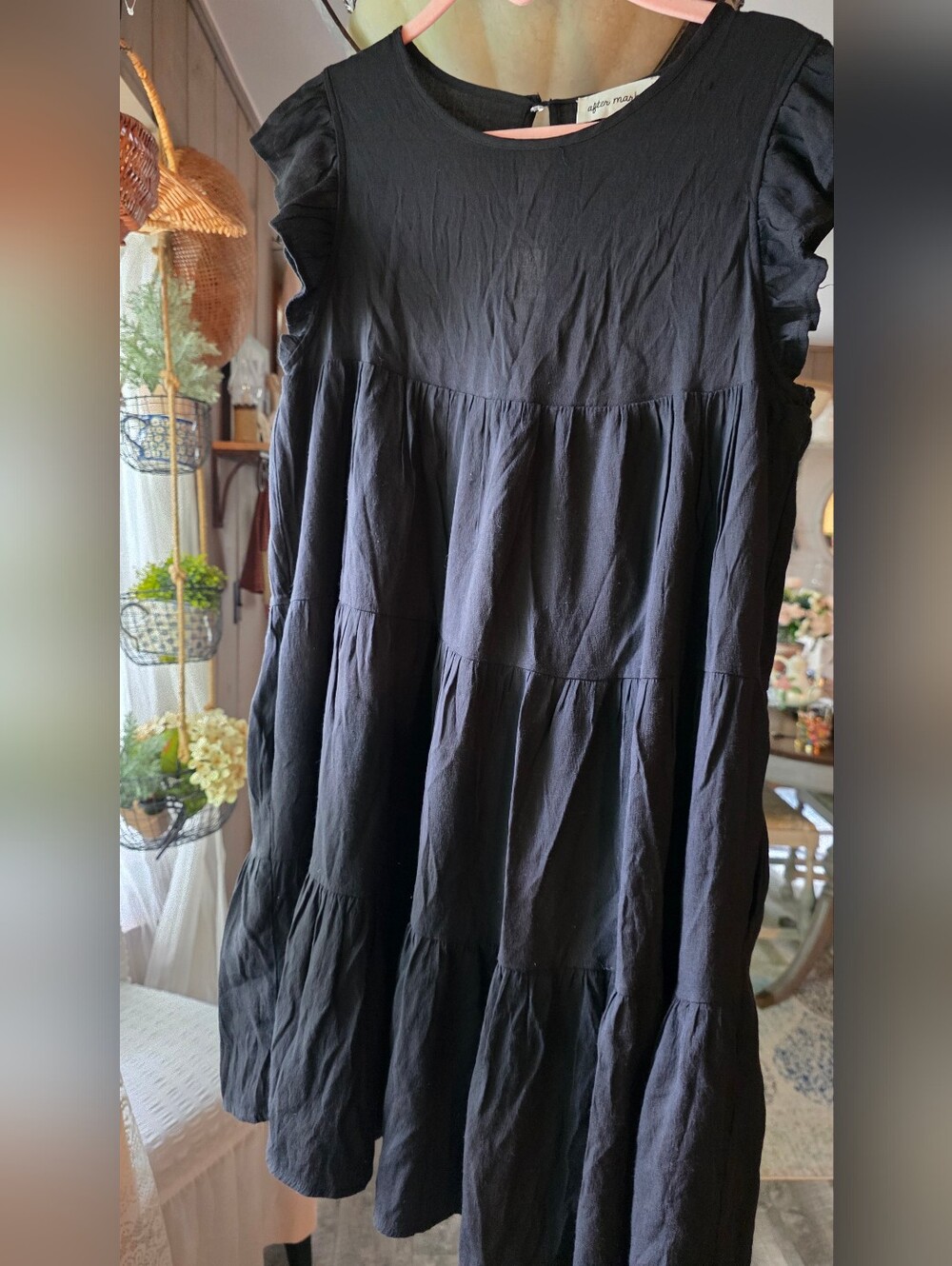 Sleeveless Black Tiered A-Line Skirt by A New Day